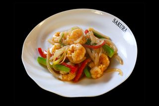 Gambas Salteadas Con Salsa Picante