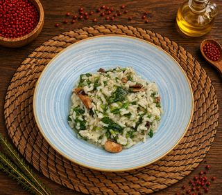 Risotto cu spanac şi ciuperci