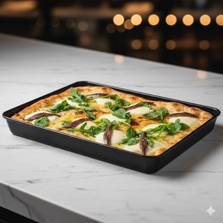 Mozzarella, alici e rucola in teglia