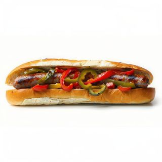 Bocadillo De Longaniza Con Pimientos Fritos