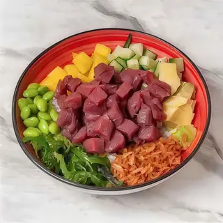 Poke Base De Arroz Sin Gluten Con Atún Rojo