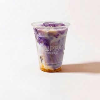 Peachy Iced Ube Latte