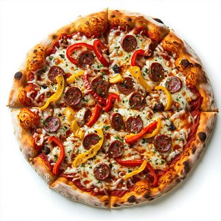 Salsiccia, peperoni piccanti e cipolla rossa