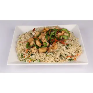 Royal Oriental Rice Served With Chicken.