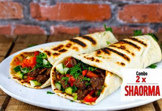 Combo - 2x Shaorma Mare Vita-Curcan-Berbecut la lipie + 2 Doze de Cola