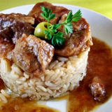 Телешки късчета с ориз