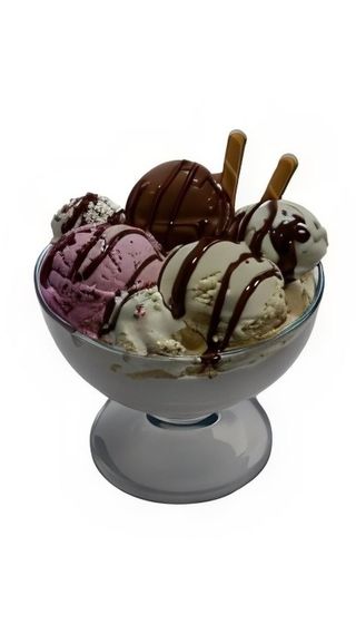 Copa tricolor ( helado de fresa, vainilla y chocolate )