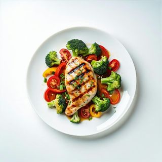 Pollo alla piastra con verdure