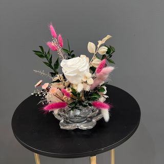 Rosa ( blanca ) preservadas con caja 