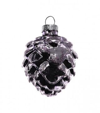 (209329) Ukras za jelku stakleni šišarka 5x7cm inje ljubičasto 6/1 10017