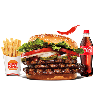 Menú Spicy Whopper® (3 carnes) Grande