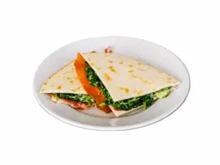 Piadina con prosciutto crudo, taleggio e erbe saltate