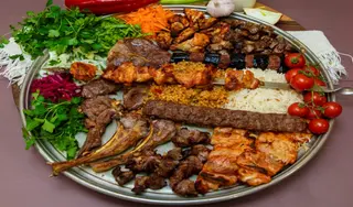 Kebap in tray