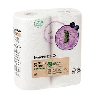 Papel De Cocina Compacto Reciclado Hogarel Eco 2 Uds