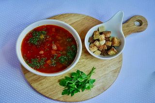 Чечевичный суп на грибном бульоне