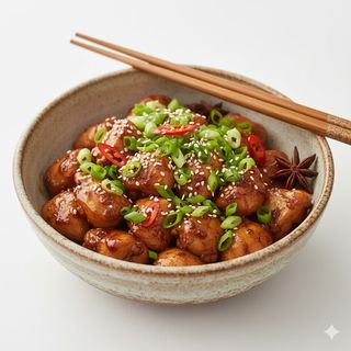 Pollo con salsa di soia e cipollotti