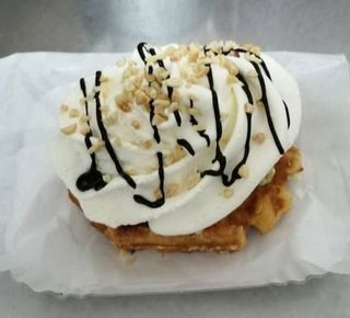 Waffel gelato e panna