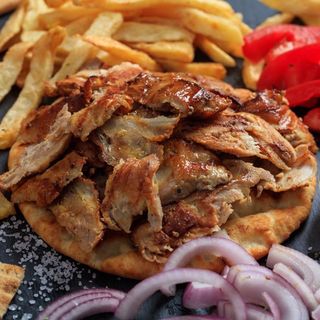 Pita Gyros con salsa de ajo *** HALAL