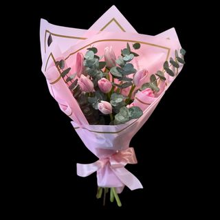 Lalele Roz cu Eucalipt