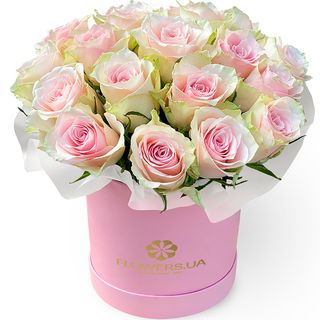 Квіти в коробці 19 Троянд Pink Athena