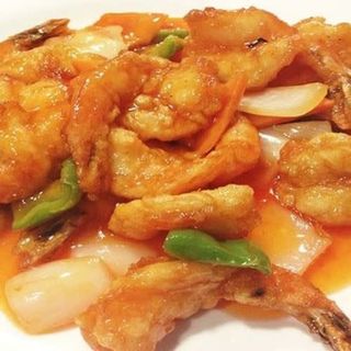 70.- Gambas Agridulces