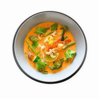 Plato De Langostinos Con Salsa Curry Picante