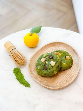 Cookie de Matcha, macadamia y chocolate