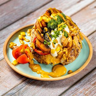   Larg Baked Potato with Chicken and Mushroom   