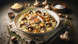 Ризото с пиле, гъби и маскарпоне