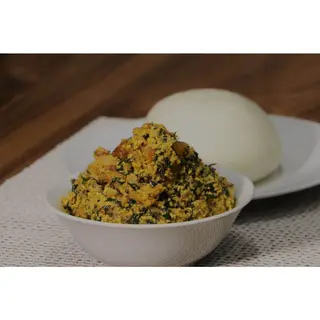 1 plate of Egusi soup with 1 swallow and 2pcs of  Beef