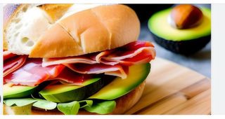 Bocadillo Con Jamón Serrano Y Aguacate
