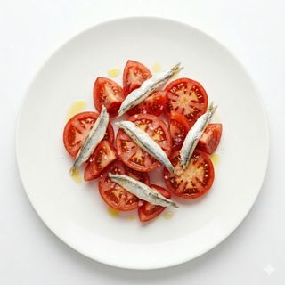 Tomates Partios Con Boquerones