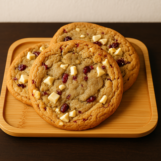 Cookie con chocolate blanco y frambuesa