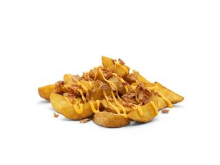 Cheesy картофель по-деревенски с жареным луком