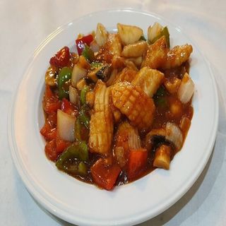 91. Sepia con salsa picante