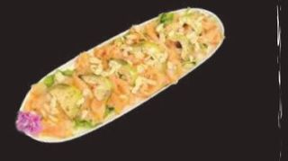 9 Carpaccio di salmone marinato agli agrumi con mayo all'ananas