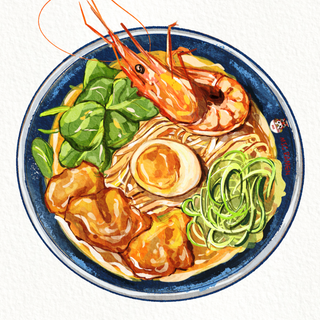 Ebi kushi karaage ramen