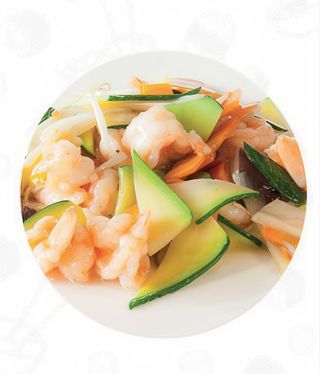 54. Gamberi con verdure