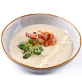 Грибний крем суп з беконом