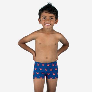Calções Curtos Natação Bebé / Criança Azul Estampado Caranguejos - 89-95cm 2-3A
