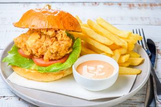 Chicken Burger With Chips