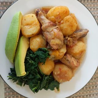 Irish potatoes and chicken katogo
