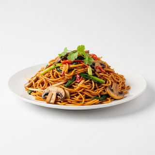 Wok noodles de setas