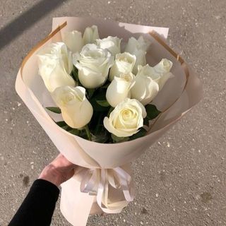 Bouquet lux 15 roses blanches 