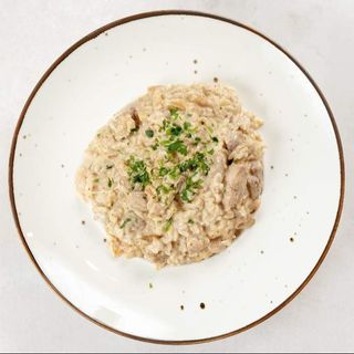 Risotto z kurczakiem w sosie śmietanowo-bazyliowym