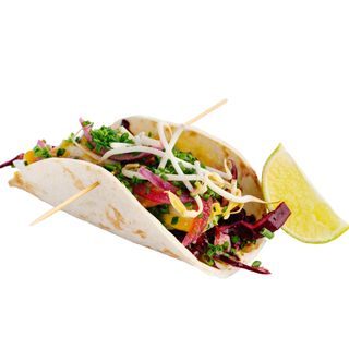 Taco di polpo menu con patate bevanda a scelta