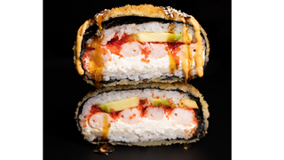 Burger z krewetkami tygrysia