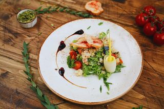 Теплый овощной салат 