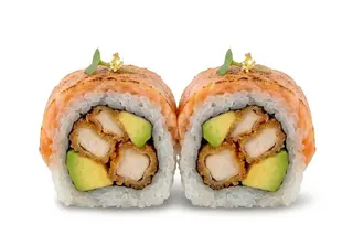 45A. Uramaki De Pollo Y Salmón Flameado (8 Uds.)