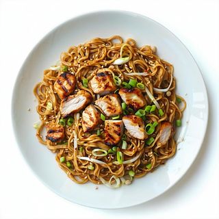 Yakisoba germogli e pollo